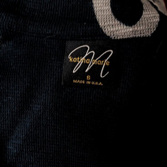 KATINA MARIE Sweater Rhinestone Zip Cardigan Abstract Graphic S - Picture 5 of 6